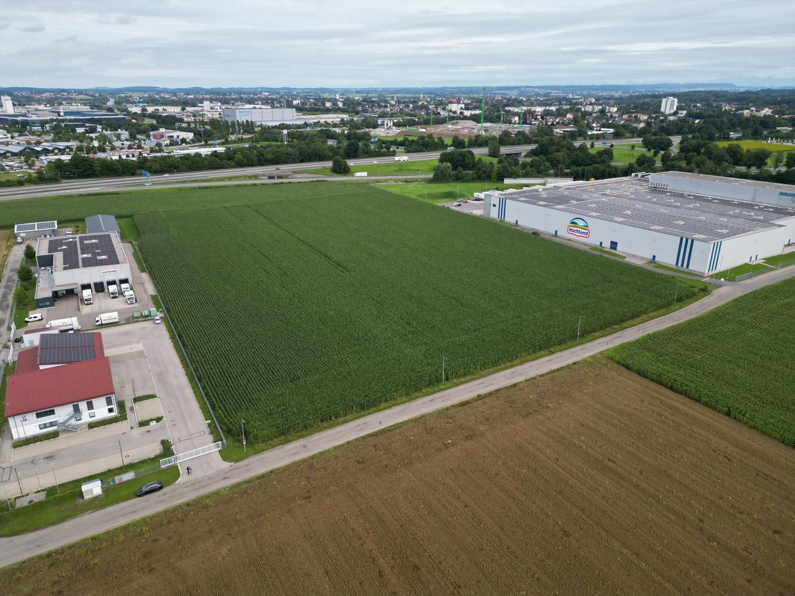„Blick auf das neue Gewerbegebiet Buxheim im Allgäu“