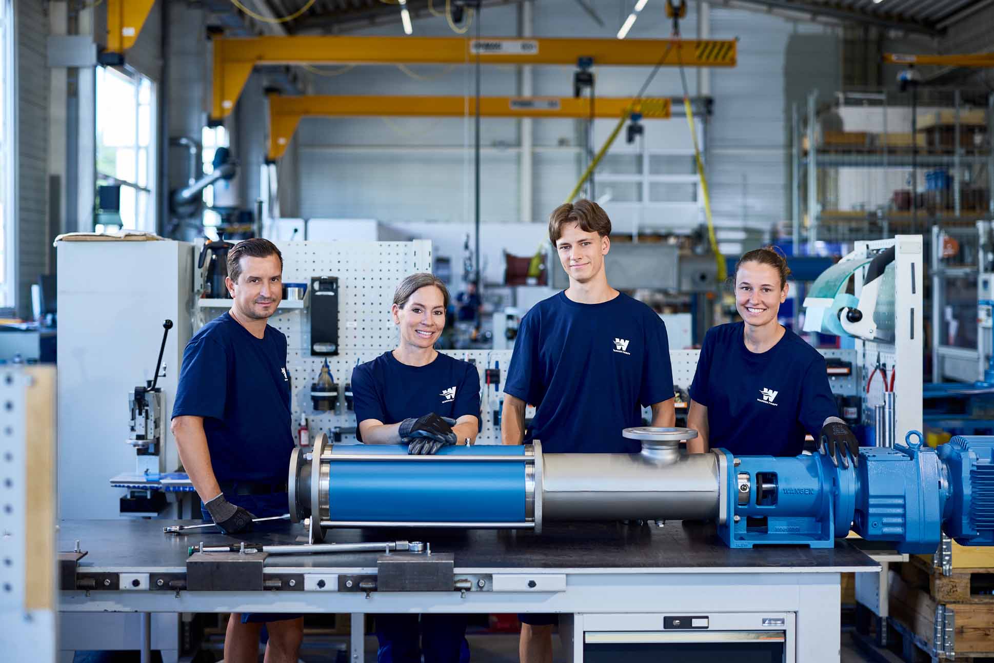 Industrielle Pumpenmontage