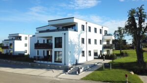 Wohnquartier der Gaschler Unternehmensgruppe als Beispiel für nachhaltigen Wohnungsbau im Allgäu