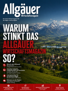 Frisch gedrucktes Allgäuer Wirtschaftsmagazin aus nachhaltigem Recyclingpapier.