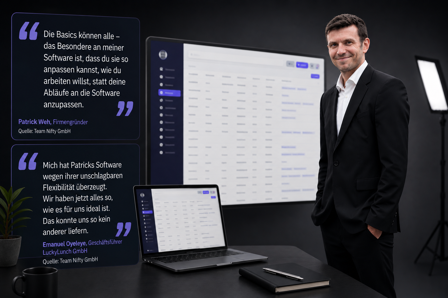 Patrick Weh von Team Nifty in Kempten mit der ERP- und CRM-Software Nifty