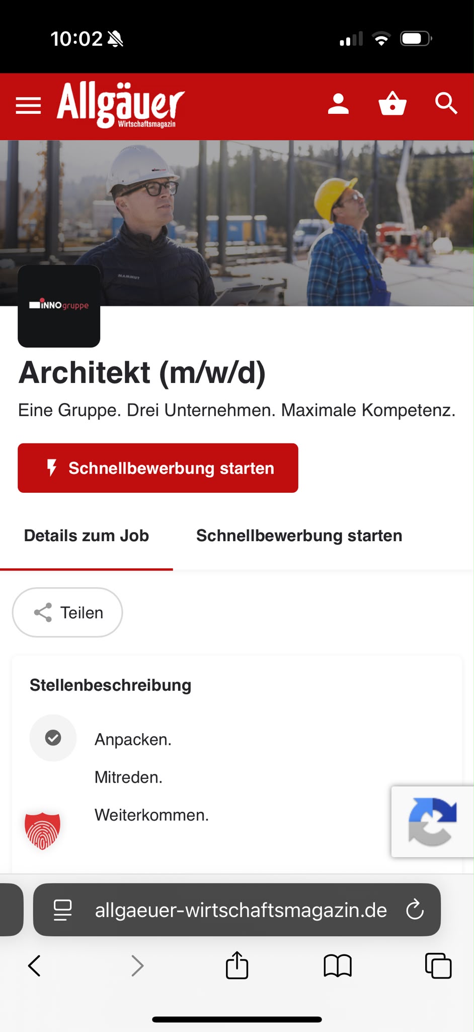 Premium Stellenanzeige im Allgäu beim Allgäuer Wirtschaftsmagazin