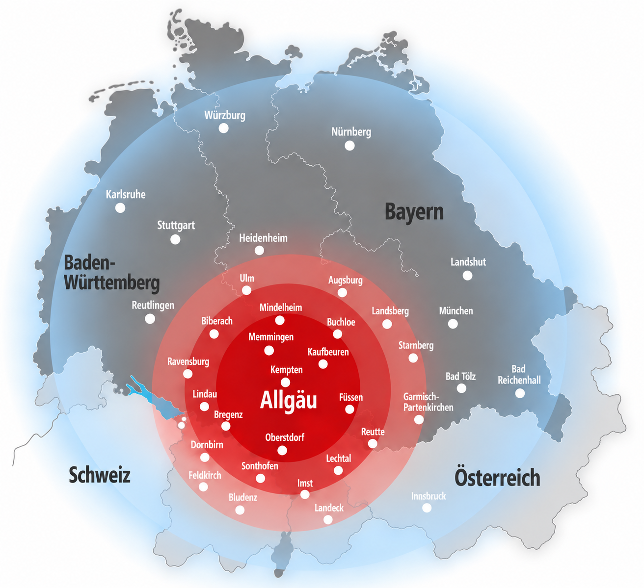 Regionale Print-Reichweite im Allgäu und digitale Reichweite darüber hinaus